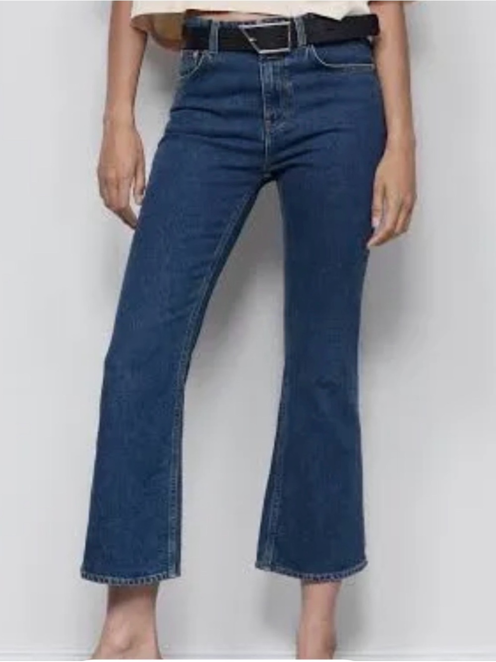 CLOSED Women’s Jeans Size 33 Dark Blue Cropped Flare High Rise Made in Italy NWT